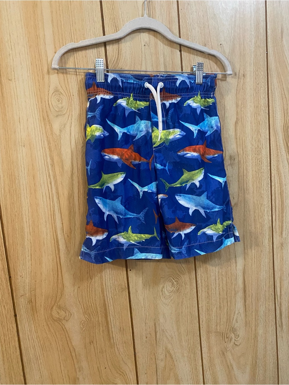 Place Blue Shark-Print Kids Swim Shorts